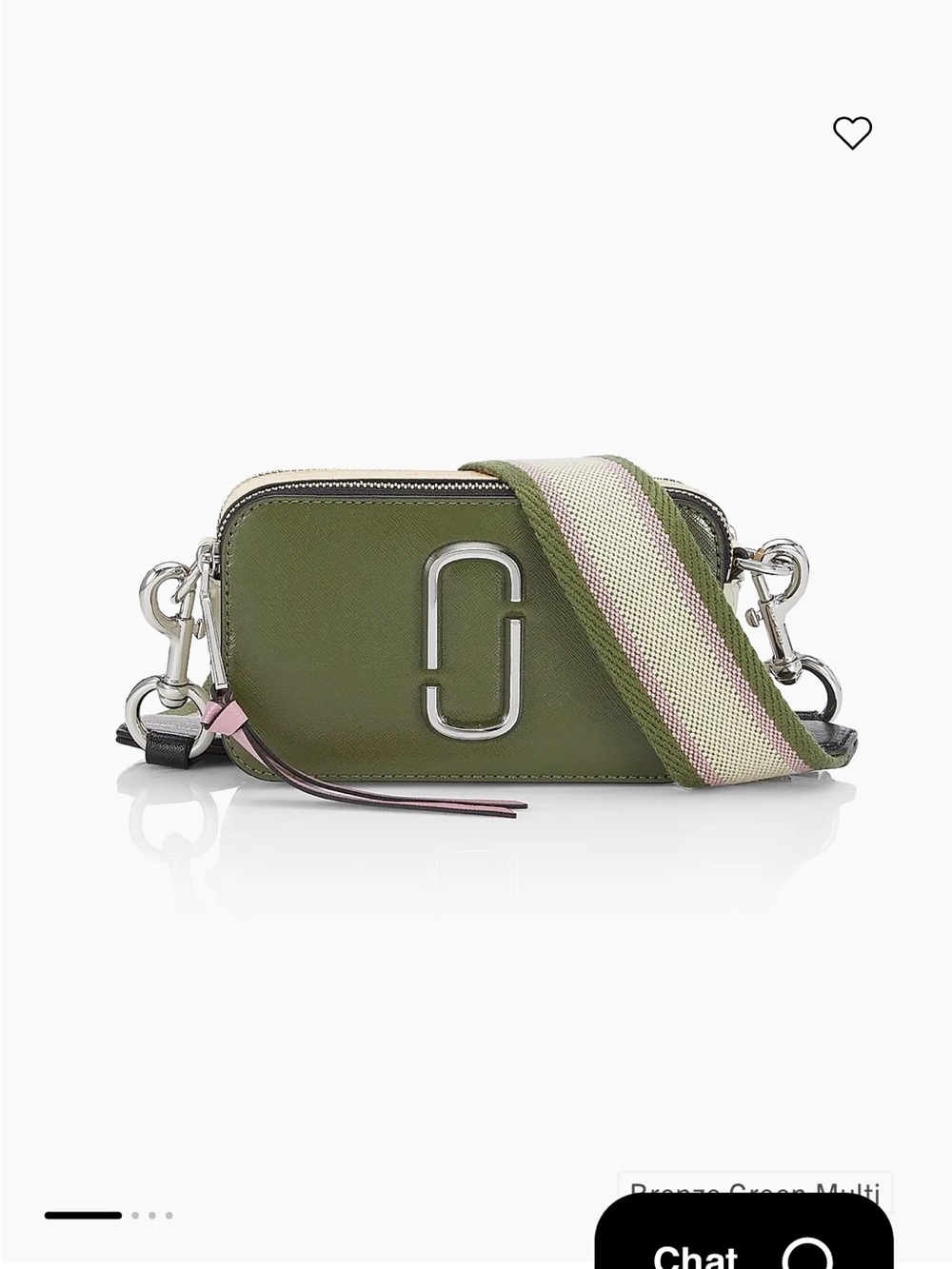 Marc Jacobs Olive Green Crossbody with Striped Removable Strap